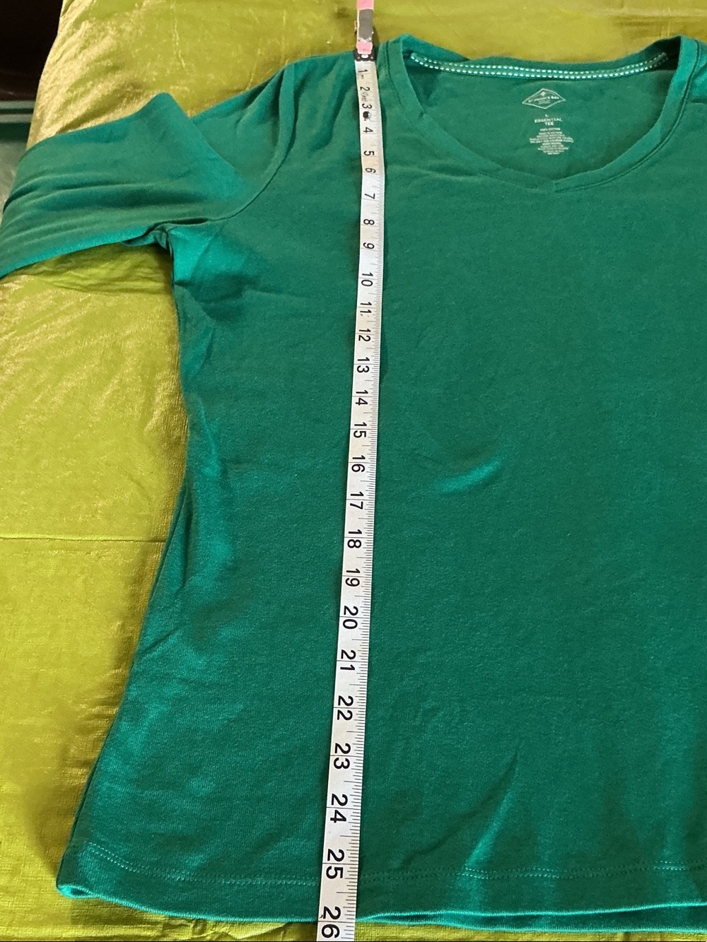 St. John's Bay Teal V-Neck 3/4 Sleeve Knit Top - Picture 5 of 7